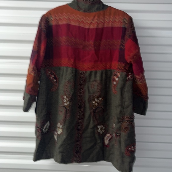 Soft Surroundings Izmir Patchwork Cardigan Jacket Sz Med Brown Embroidery Boho - Picture 5 of 9